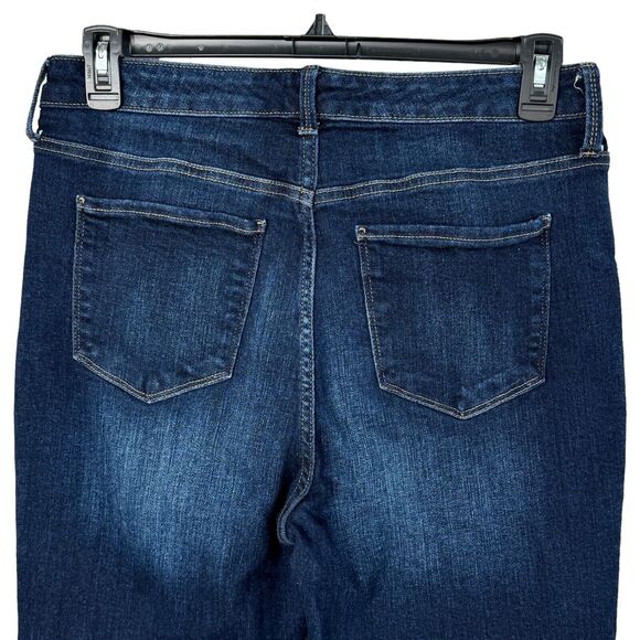 True Craft Juniors SZ 15 Skinny Jeans Distressed High-Rise Whiskered Dark Wash - Picture 6 of 10